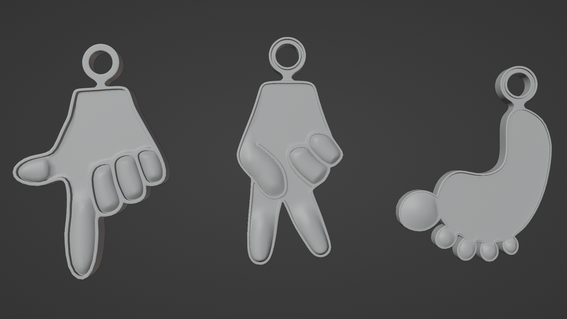 Hands and Foot - Printable 3D Pendants preview image 5